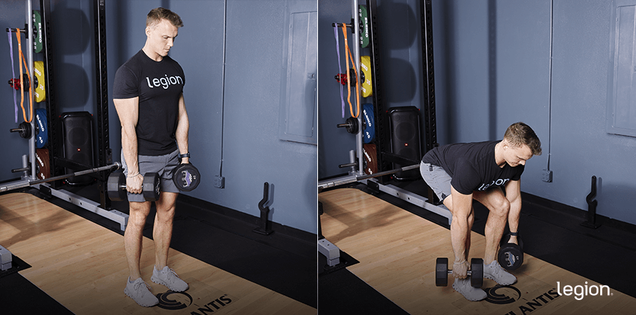 Dumbbell Deadlift - Perpendicular