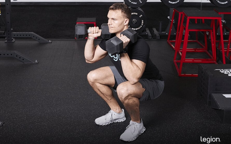 front squat form dumbbell