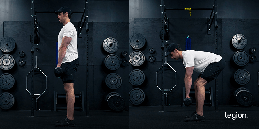 Dumbbell or Kettlebell Romanian Deadlift before after