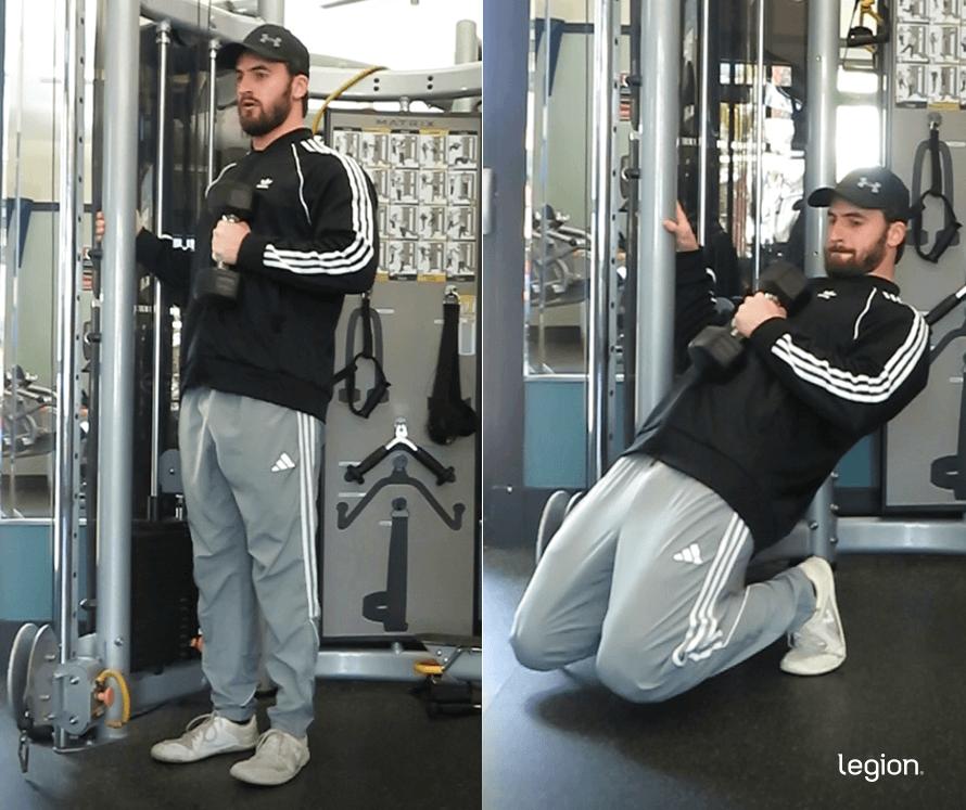 Weighted Sissy Squat before/after