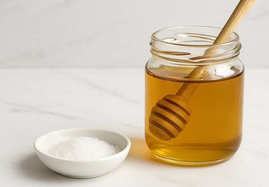 Salt and honey pre-workout being prepared