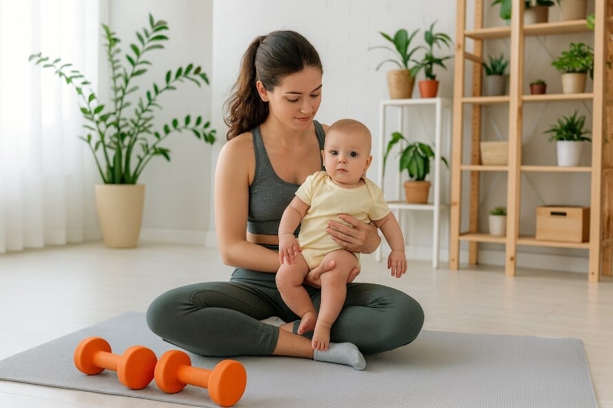 Mom wondering can you take pre workout while breastfeeding while training with her child.
