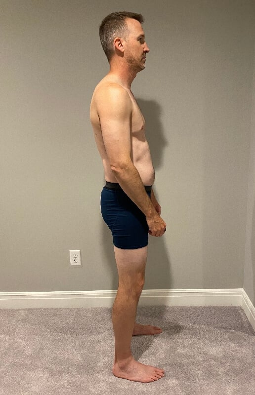 male progress photos set side