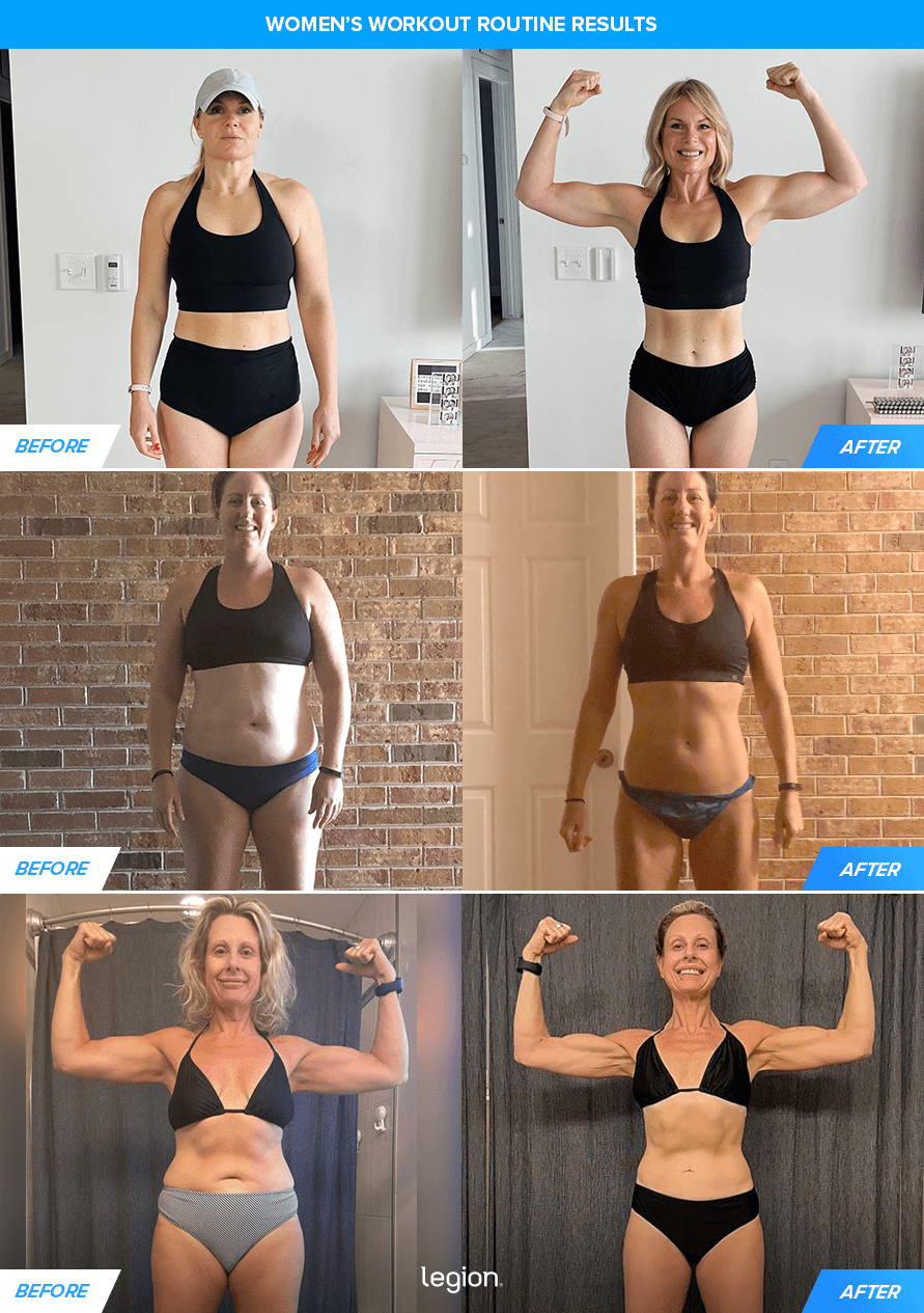 Before and after pictures showing you can realistically transform your body in 3 months as a female.