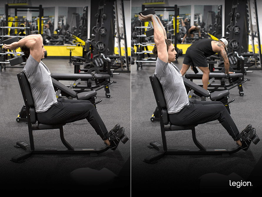 Dumbbell Overhead Triceps Extension (before/after)