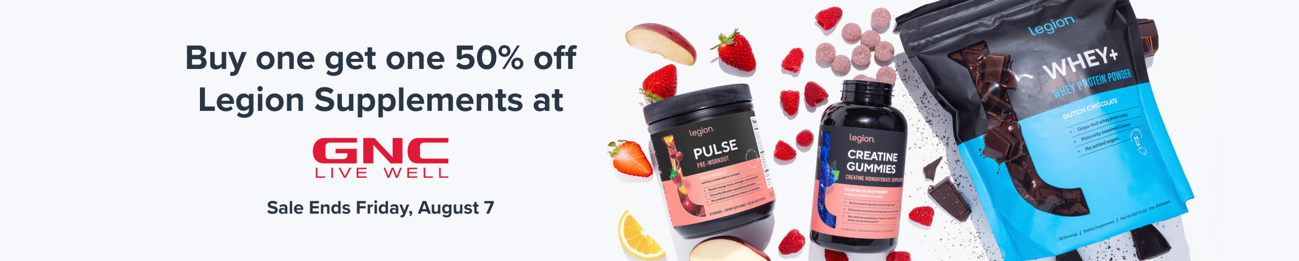 Buy one, get the second 50% off at GNC